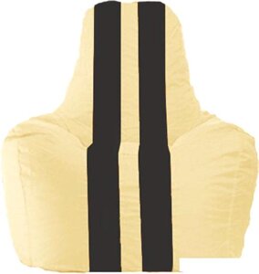 Кресло-мешок Flagman Спортинг С1.1-130 (светло-бежевый/чёрный)