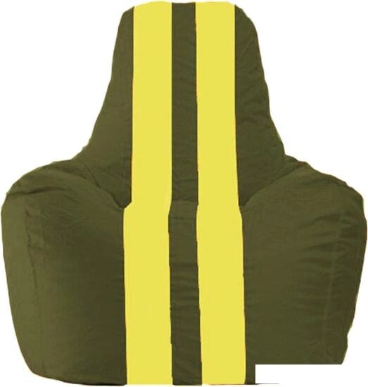 Кресло-мешок Flagman Спортинг С1.1-57 (тёмно-оливковый/жёлтый) от компании Интернет-магазин marchenko - фото 1