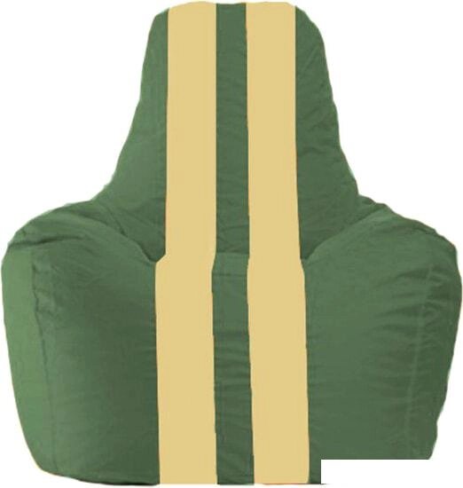 Кресло-мешок Flagman Спортинг С1.1-62 (тёмно-зелёный/светло-бежёвый) от компании Интернет-магазин marchenko - фото 1