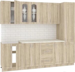 Кухня Кортекс-мебель Корнелия Ретро 2.4м (дуб сонома/марсель)