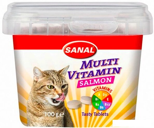 Лакомство для кошек Sanal Multi Vitamin подушечки с витамином В 100 г от компании Интернет-магазин marchenko - фото 1