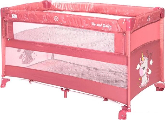 Манеж-кровать Lorelli Cot Up and Down (розовый, единорог) от компании Интернет-магазин marchenko - фото 1