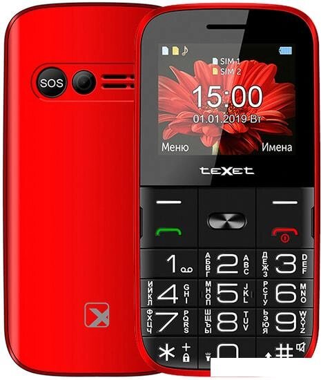 Мобильный телефон TeXet TM-B227 (красный) от компании Интернет-магазин marchenko - фото 1