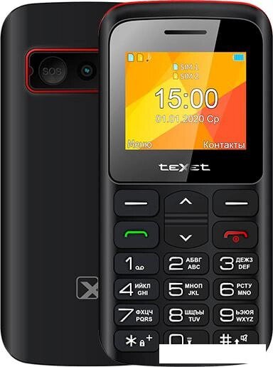 Мобильный телефон TeXet TM-B323 (черный/красный) от компании Интернет-магазин marchenko - фото 1