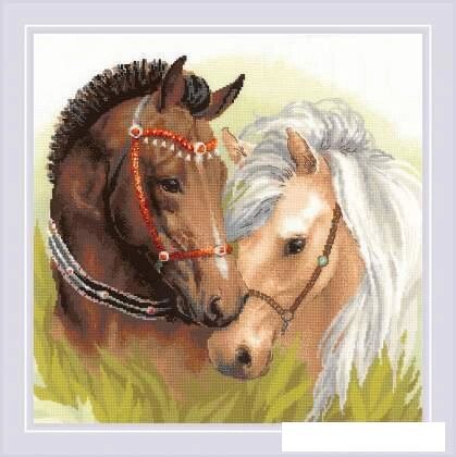 Набор для вышивания Риолис Пара лошадей № 1864 от компании Интернет-магазин marchenko - фото 1