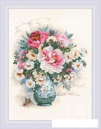 Набор для вышивания Риолис Пионы и шиповник № 1816 от компании Интернет-магазин marchenko - фото 1