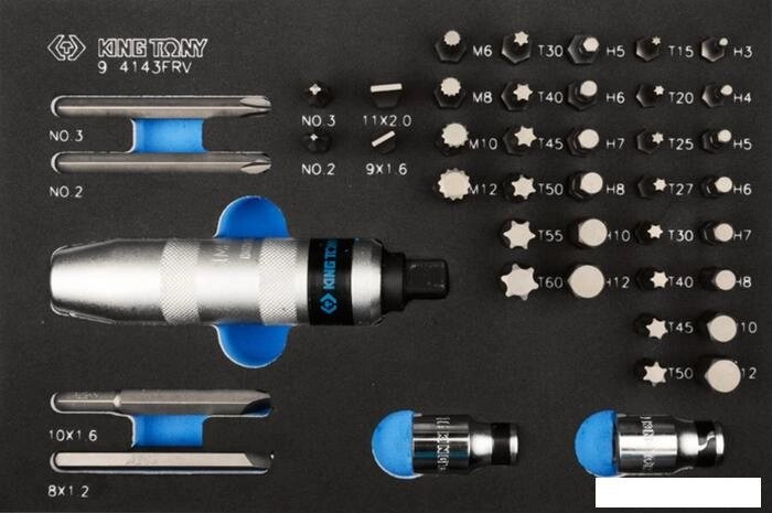Набор отвертка с битами King Tony 9-4143FRV (43 предмета) от компании Интернет-магазин marchenko - фото 1