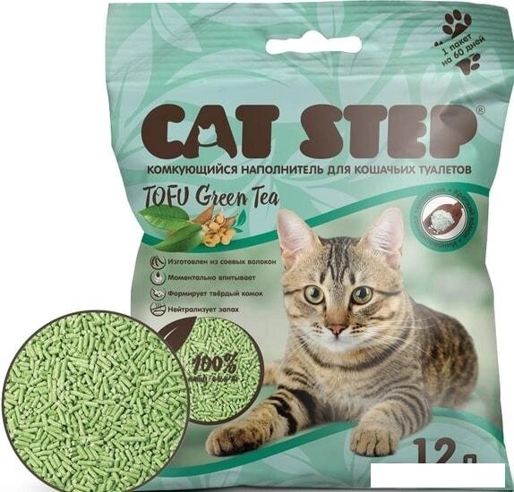 Наполнитель для туалета Cat Step Tofu Green Tea 12 л от компании Интернет-магазин marchenko - фото 1