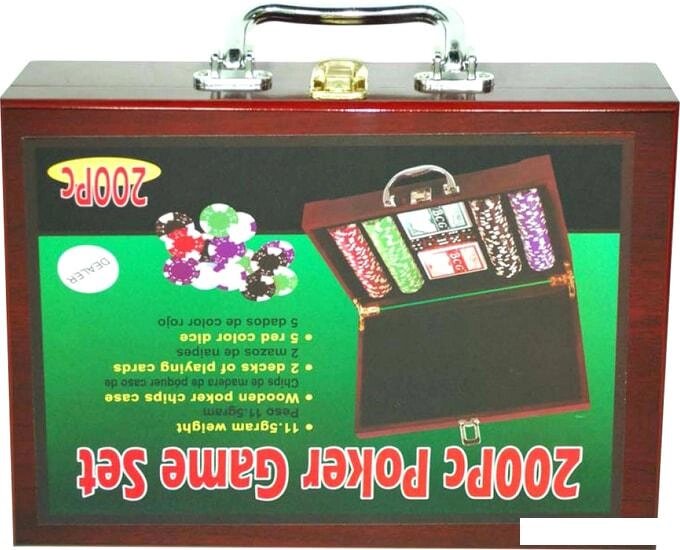 Настольная игра Zez Набор для покера в чемодане 200 фишек с номиналом 6642-S1 от компании Интернет-магазин marchenko - фото 1