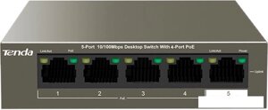 Неуправляемый коммутатор Tenda TEF1105P-4-38W
