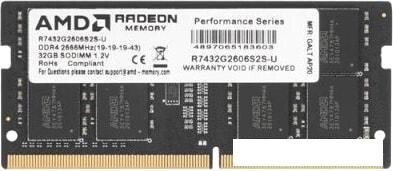 Оперативная память AMD Radeon R7 32GB DDR4 SODIMM PC4-21300 R7432G2606S2S-U от компании Интернет-магазин marchenko - фото 1