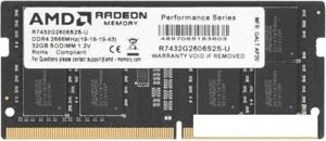 Оперативная память AMD radeon R7 32GB DDR4 sodimm PC4-21300 R7432G2606S2s-U