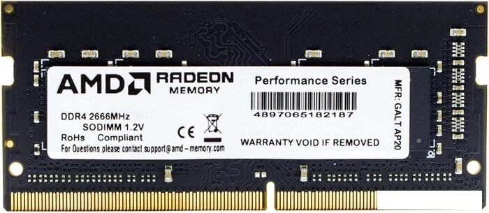 Оперативная память AMD Radeon R7 Performance 4GB DDR4 SODIMM PC4-21300 R744G2606S1S-U от компании Интернет-магазин marchenko - фото 1