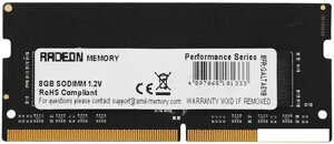 Оперативная память AMD radeon R9 gamer series 4GB DDR4 sodimm PC4-25600 R944G3206S1s-U