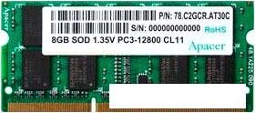 Оперативная память apacer 8GB DDR3 SO-DIMM PC3-12800 (DV. 08G2k. KAM)