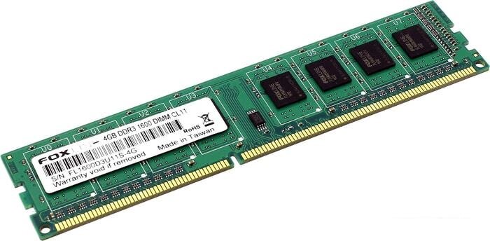 Оперативная память Foxline 4GB DDR3 PC3-12800 FL1600D3U11S-4GH от компании Интернет-магазин marchenko - фото 1