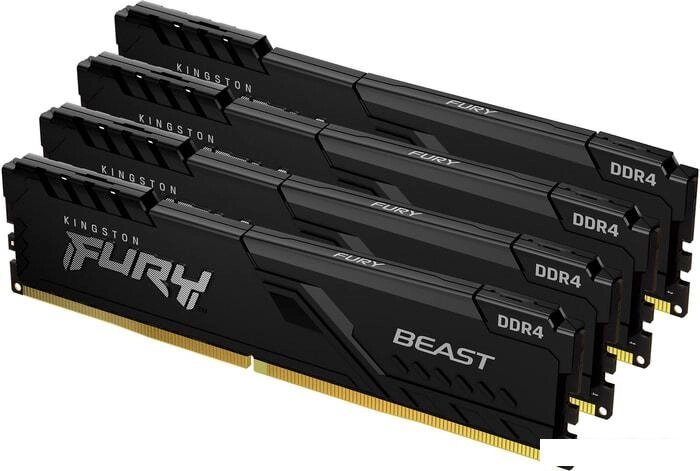 Оперативная память Kingston FURY Beast 4x16GB DDR4 PC4-25600 KF432C16BBK4/64 от компании Интернет-магазин marchenko - фото 1