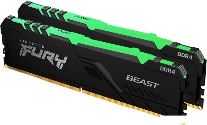 Оперативная память Kingston FURY Beast RGB 2x16ГБ DDR4 3200МГц KF432C16BB12AK2/32 от компании Интернет-магазин marchenko - фото 1