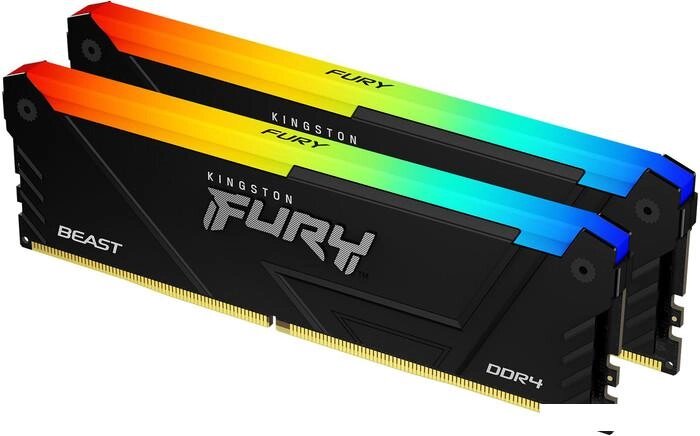 Оперативная память Kingston FURY Beast RGB 2x32ГБ DDR4 2666 МГц KF426C16BB2AK2/64 от компании Интернет-магазин marchenko - фото 1