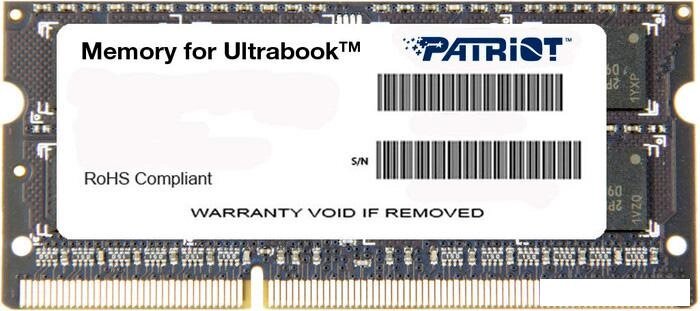 Оперативная память Patriot Memory for Ultrabook 4GB DDR3 SO-DIMM PC3-12800 (PSD34G1600L2S) от компании Интернет-магазин marchenko - фото 1