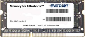 Оперативная память Patriot Memory for Ultrabook 4GB DDR3 SO-DIMM PC3-12800 (PSD34G1600L2S)