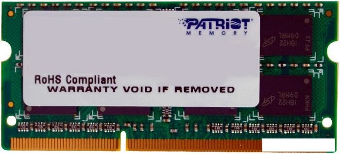 Оперативная память Patriot Signature 4GB DDR3 SO-DIMM PC3-10600 (PSD34G13332S) от компании Интернет-магазин marchenko - фото 1