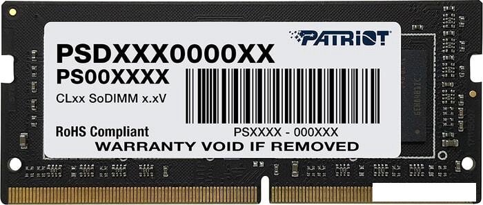 Оперативная память Patriot Signature Line 4GB SODIMM DDR4 PC4-21300 PSD44G266681S от компании Интернет-магазин marchenko - фото 1