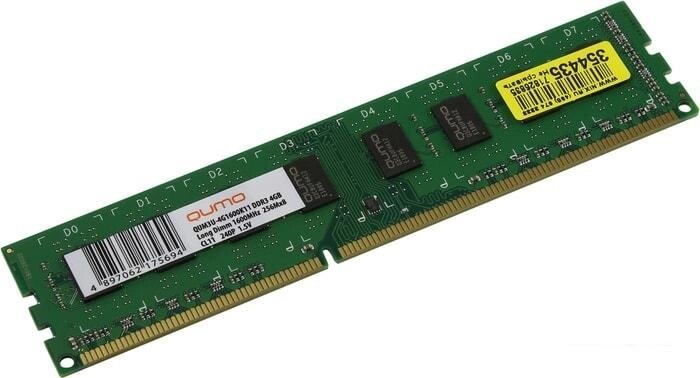 Оперативная память QUMO 4GB DDR3 PC3-12800 QUM3U-4G1600K11 от компании Интернет-магазин marchenko - фото 1