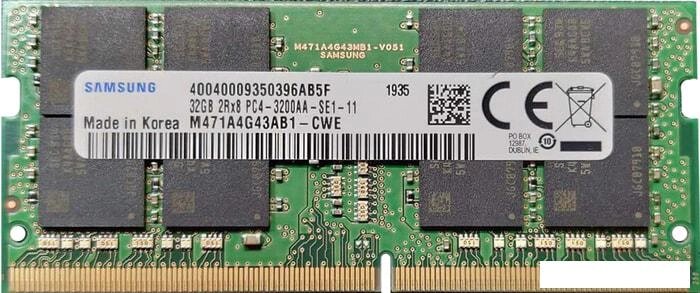 Оперативная память Samsung 32GB DDR4 SO-DIMM PC4-25600 M471A4G43AB1-CWE от компании Интернет-магазин marchenko - фото 1