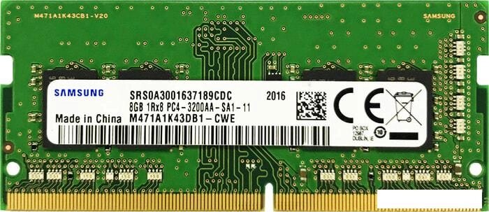 Оперативная память Samsung 8GB DDR4 SODIMM PC4-25600 M471A1K43DB1-CWE от компании Интернет-магазин marchenko - фото 1