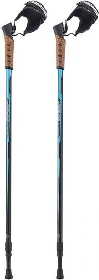 Палки для скандинавской ходьбы Berger Nimbus 77-135 (черный/голубой) от компании Интернет-магазин marchenko - фото 1