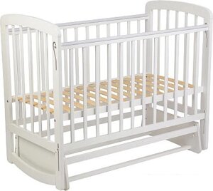 Классическая детская кроватка Polini Kids Simple 304 с маятником (белый)