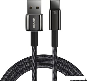 Кабель Baseus Tungsten Gold USB Type-A - USB Type-C (1 м, черный)