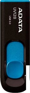 USB Flash A-Data DashDrive UV128 Black/Blue 64GB (AUV128-64G-RBE)