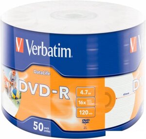 DVD-R диск Verbatim 4.7Gb 16x 43793 (50 шт)