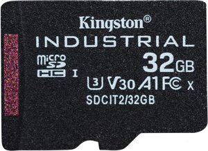 Карта памяти Kingston Industrial microSDHC SDCIT2/32GBSP 32GB