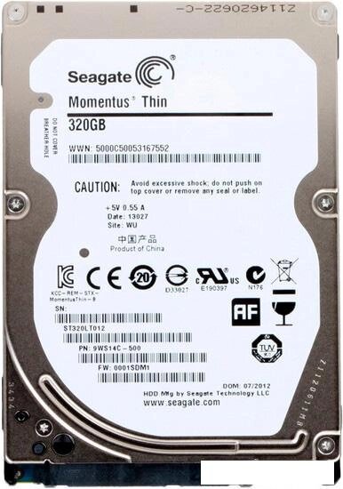 Жесткий диск Seagate Momentus Thin 320GB (ST320LT012) - Интернет-магазин marchenko