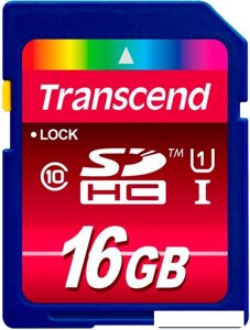 Карта памяти Transcend SDHC Class 10 UHS-I 16Gb (TS16GSDHC10U1)