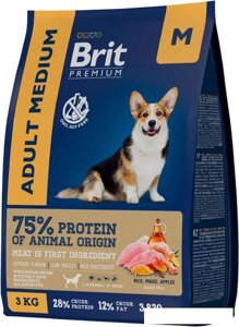 Сухой корм для собак Brit Premium Dog Adult Medium курица 3 кг