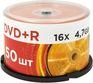 DVD+R диск Mirex 4.7Gb 16x UL130013A1B (50 шт.)