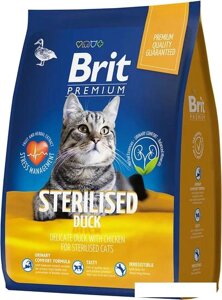 Сухой корм для кошек Brit Premium Cat Sterilized Duck & Chicken (Утка и курица) 2 кг