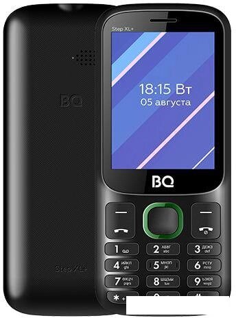 Мобильный телефон BQ-Mobile BQ-2820 Step XL+черный/зеленый) - особенности