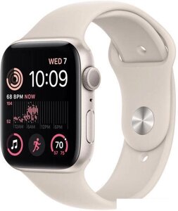 Умные часы Apple Watch SE 2 44 мм (алюминиевый корпус, звездный свет/звездный свет, спортивный силик