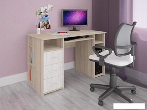 Компьютерный стол Интерлиния СК-010 (дуб сонома/дуб белый)