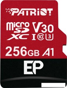 Карта памяти Patriot microSDXC EP Series PEF256GEP31MCX 256GB (с адаптером)