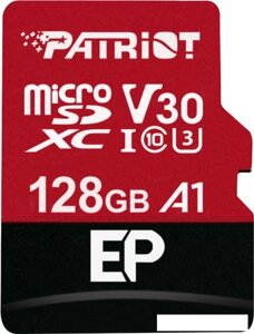 Карта памяти Patriot microSDXC EP Series PEF128GEP31MCX 128GB (с адаптером)