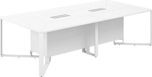 Офисный стол для переговоров Norden 240x120x75 SP. 0112. WH. WH. WH (белый/белый/белый/серый)