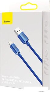 Кабель Baseus Crystal Shine USB Type-A - Lightning (2 м, синий)
