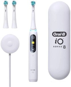 Электрическая зубная щетка Oral-B iO 8 (белый, 3 насадки)