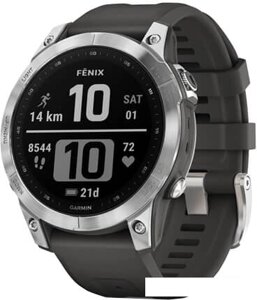 Умные часы Garmin Fenix 7 Solar 47 мм (серебристый/графитовый)